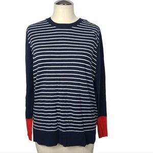 Nautica Striped Crewneck Long Sleeve Sweater Top XL